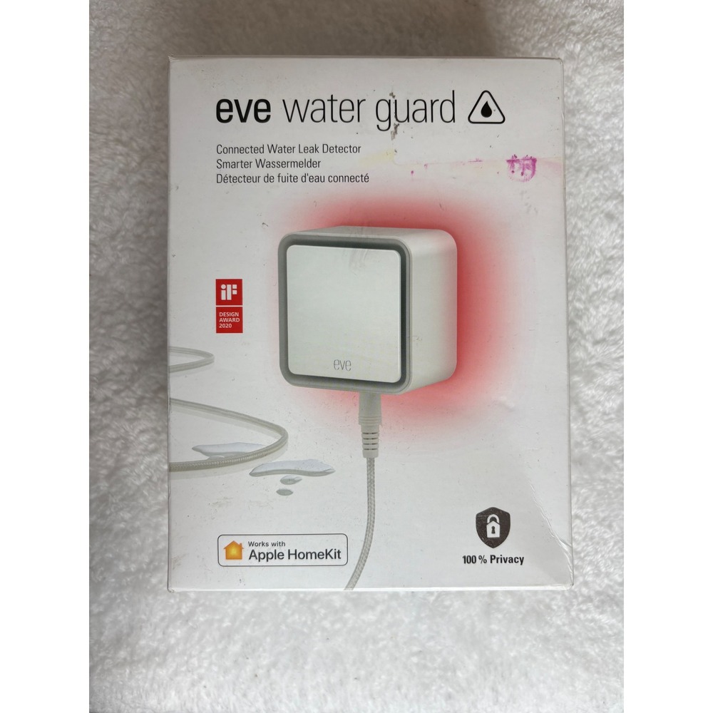 Eve Water Guard Smart Water Leak Detector Apple HomeKit Siri White 10EAT9901